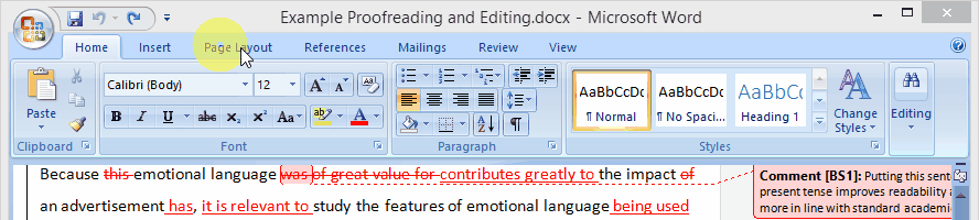 Klicke für Vollansicht Änderungen annehmen Word 2007