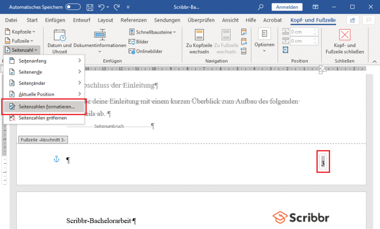 Wie Fügt Man Seitenzahlen Bei Word Ein Seitenzahlen in Word ab Seite 3 erstellen - in 2 Minuten [Video]