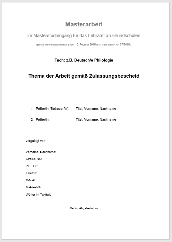 kumulative dissertation fu berlin