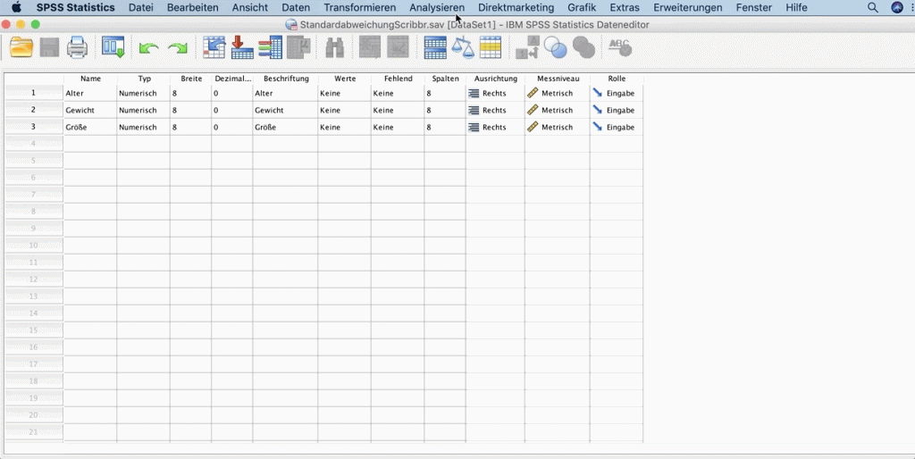 Standardabweichung SPSS