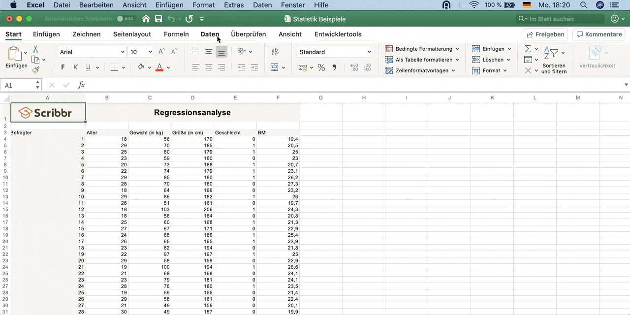 Regressionsanalyse Excel