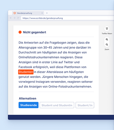 Genderprüfung neutrale Formulierung