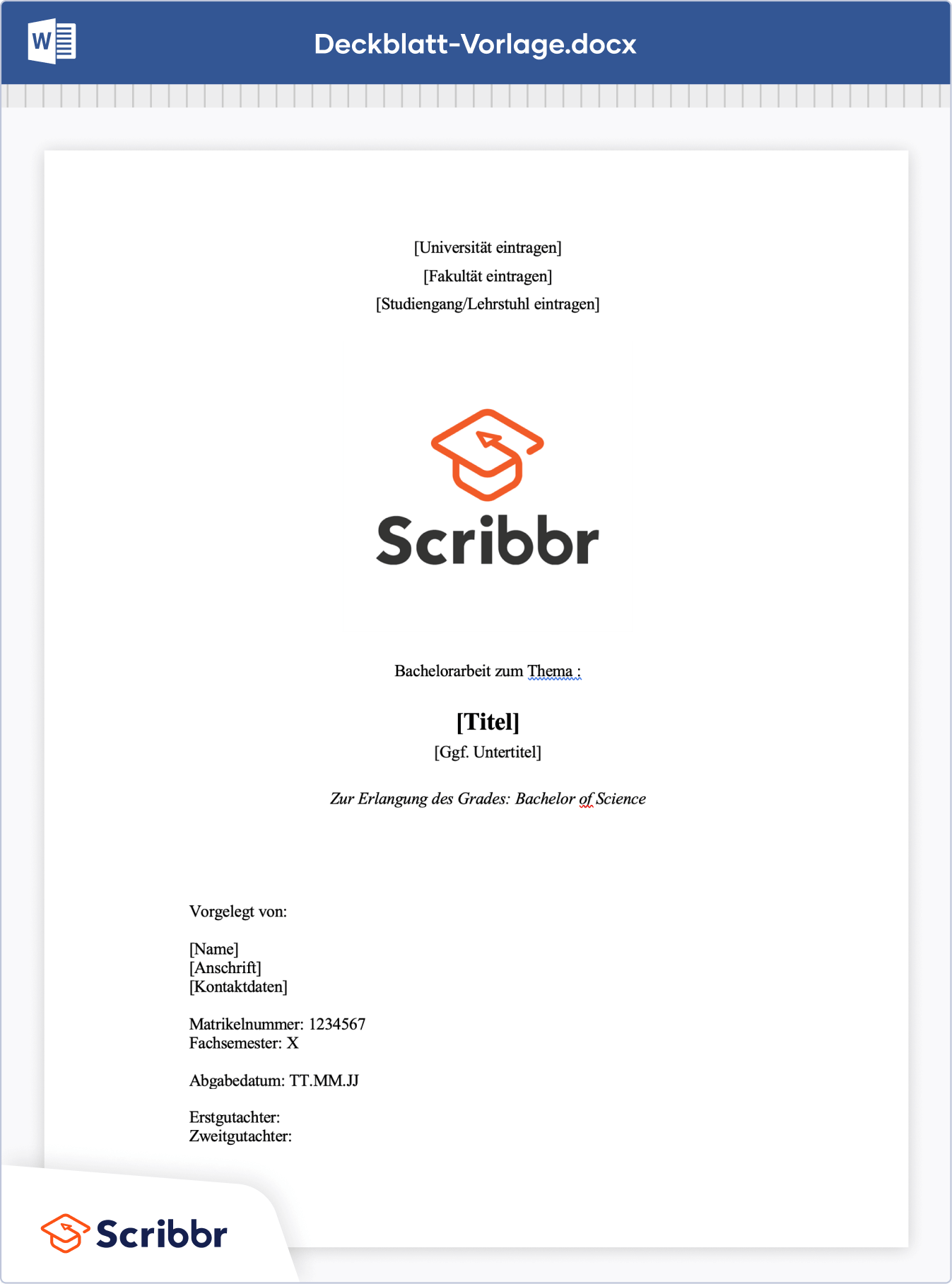 Bachleorarbeit-Formatierung-Deckblatt