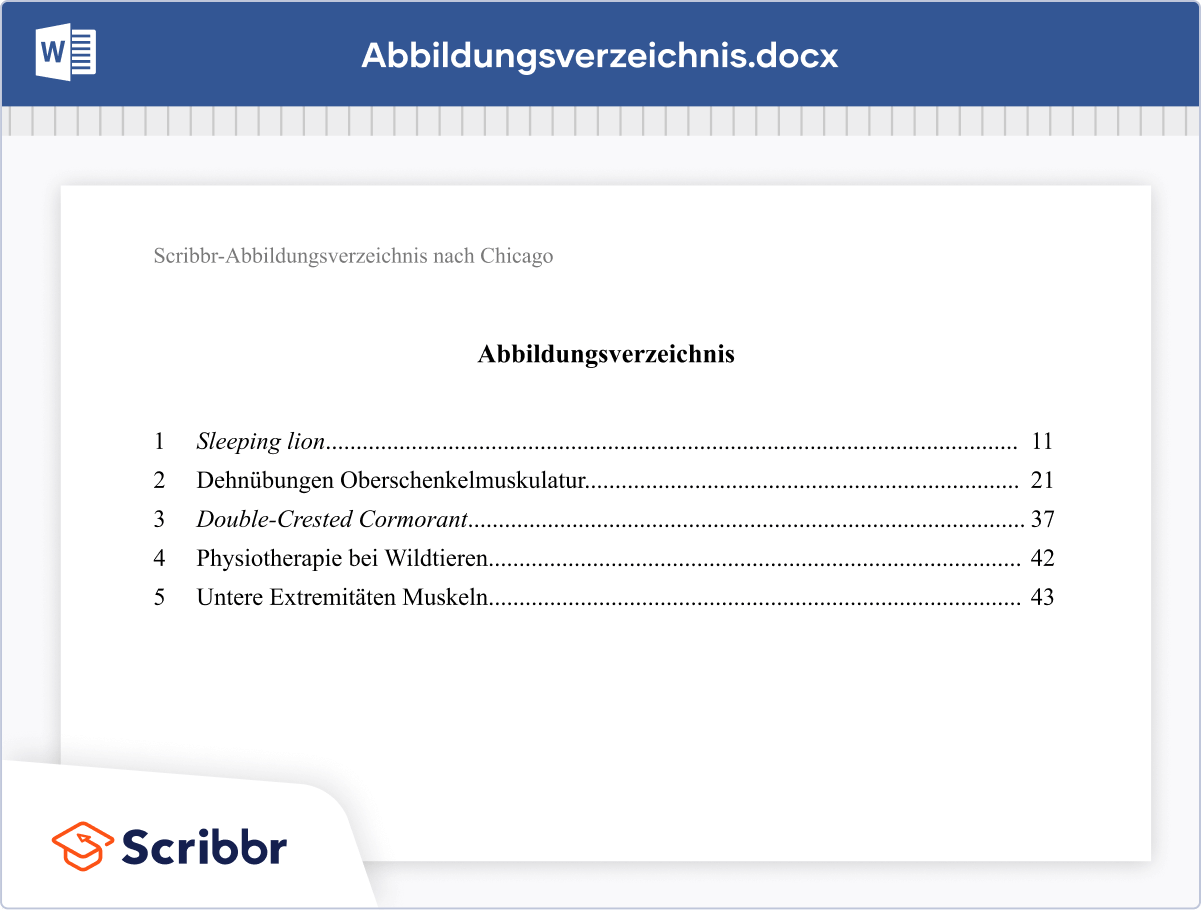 Beispiel-Abbildungsverzeichnis im Chicago Zitierstil